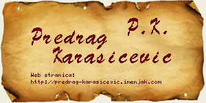 Predrag Karašićević vizit kartica